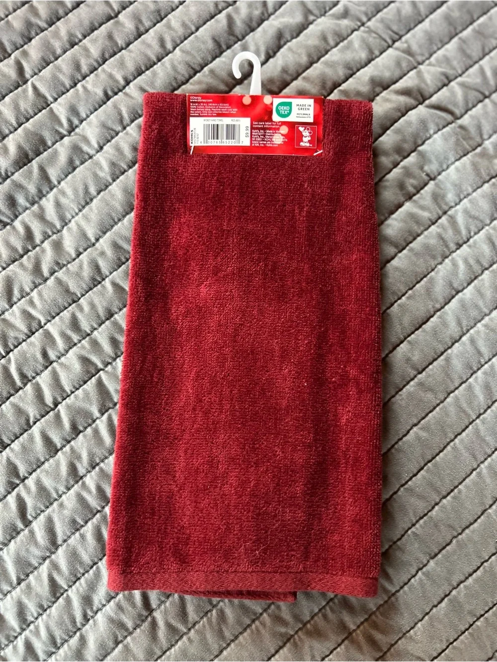 Disney Burgundy Mickey Mouse Hand Towel